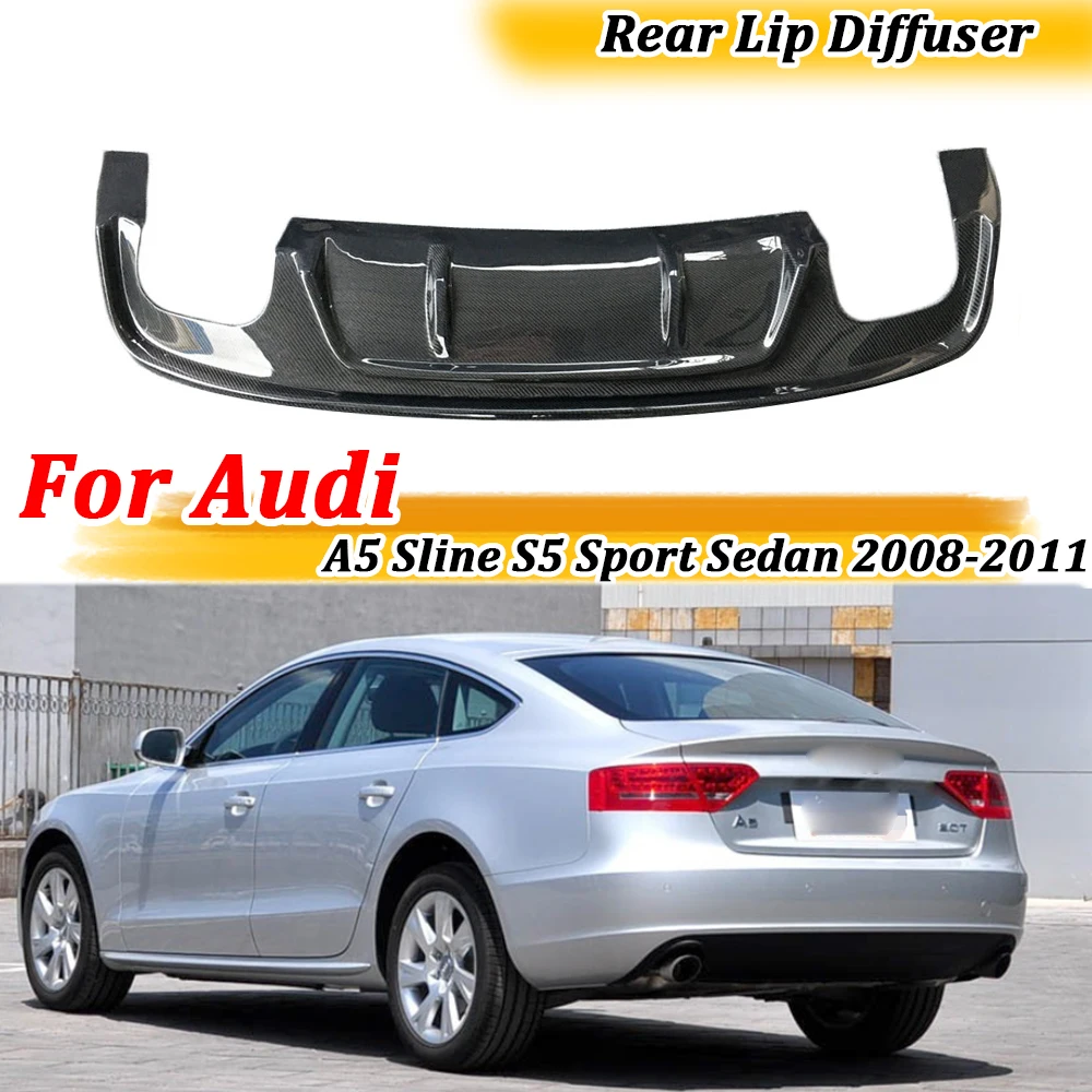 

Rear Diffuser Splitter Carbon Fiber Bumper Protect Guard Spoiler For Audi A5 Sline S5 Sport Sedan 2008-2011 Not Standard Ac