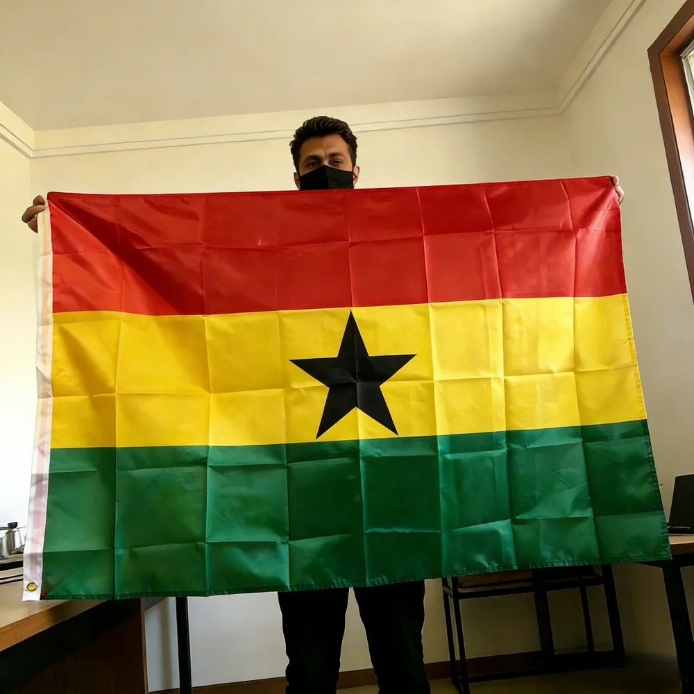Ghana Flag 150x90cm Large 3x5 FT Ghanaian National Flag Polyester Double Stitched Outdoor Indoor Decoration