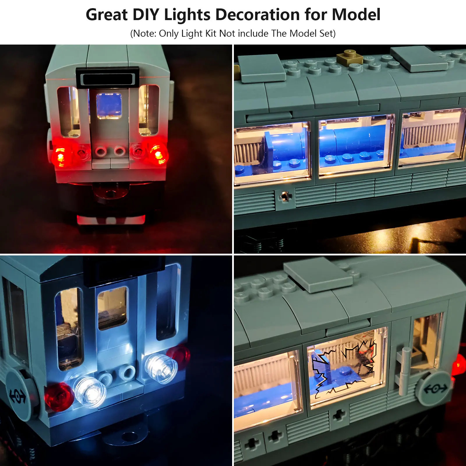 LED Lights Kit for Lego 76321 MOC Building Blocks, USB DIY Lights For Lego Doc Ock Subway Train Scene, Model Bricks Not Included