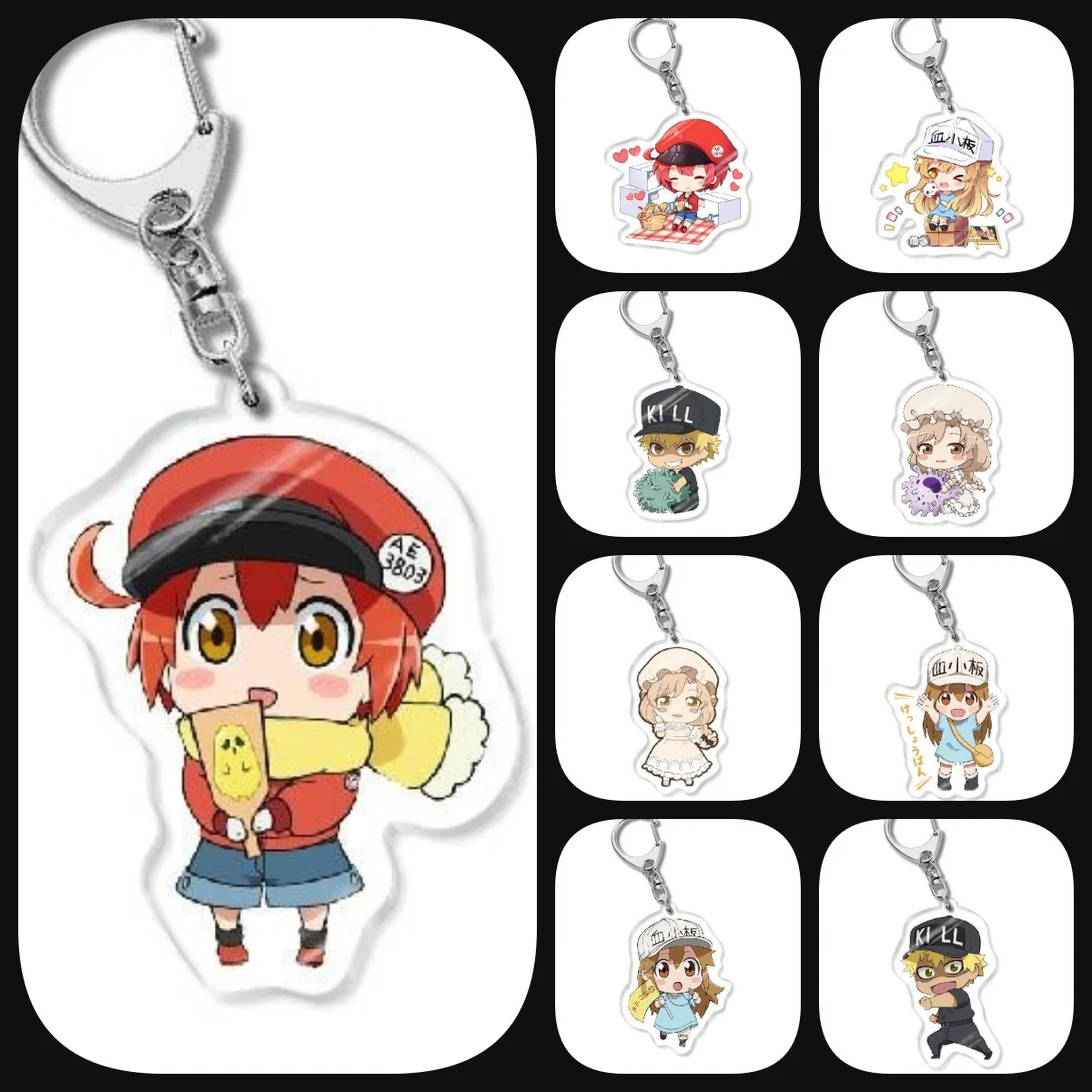 

Cells at work!! Anime Hataraku Saibou Working Cell Acrylic Keychain Bag Pendant Movie Gift Animation keyring Decoration Jewelry