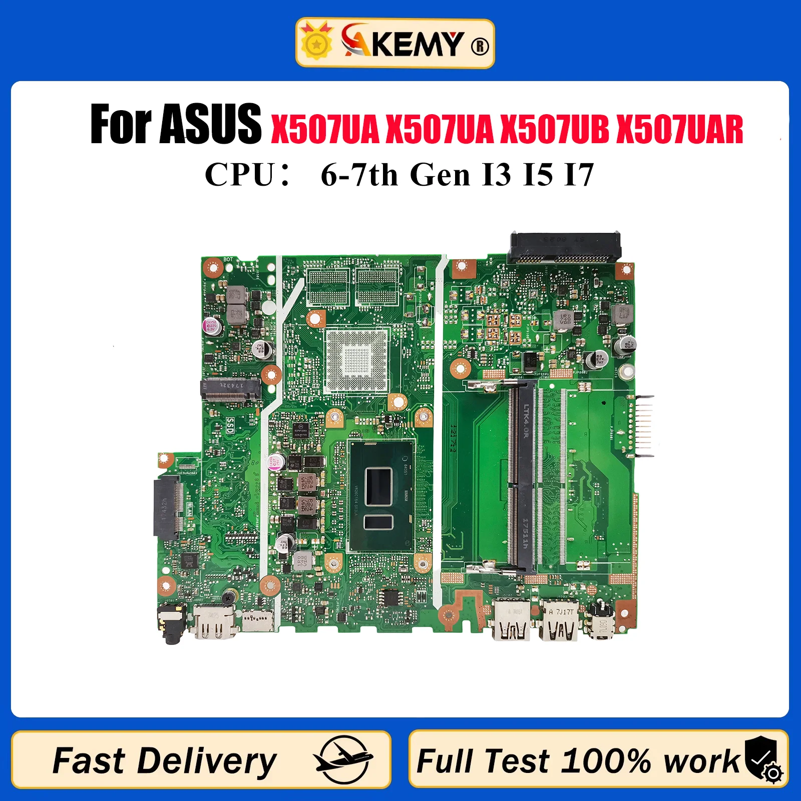 

X507UA Материнская плата для ноутбука ASUS X507U A507U F507U Y5000U X507UA X507UB X507UAR X507UBR X507UF X507UFR Материнская плата I3 I5 I7 CPU