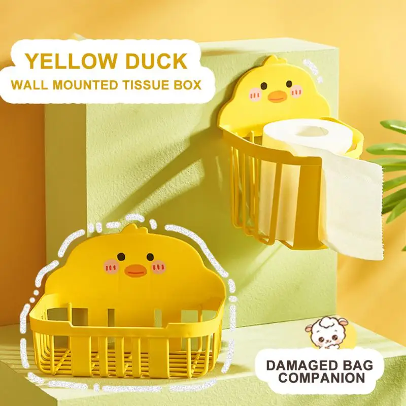 Little Yellow Duck Tissue Box Toilet Draw Paper Organizer For Home Bedroom Bathroom Napkin Holder Container