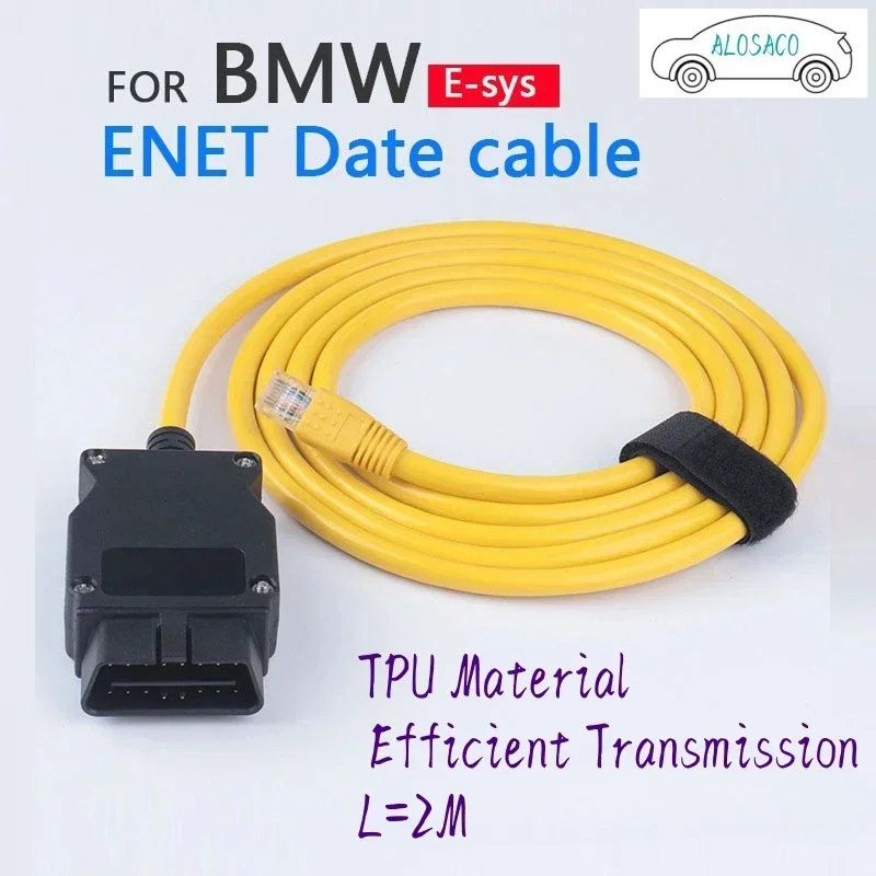 Used for BMW ENET Coding Cable ENET Ethernet to OBD2 Diagnostic Interface Cable ICOM Coding F-Series Enet Connector Stable