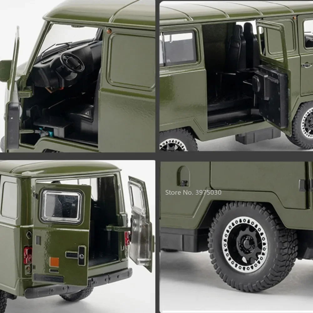 1/18 다이캐스트 합금 러시아 UAZ TRAVELER 자동차 모델, 풀백 기능 포함, 소리와 가벼운 차량 장난감 모델, 남아용 선물