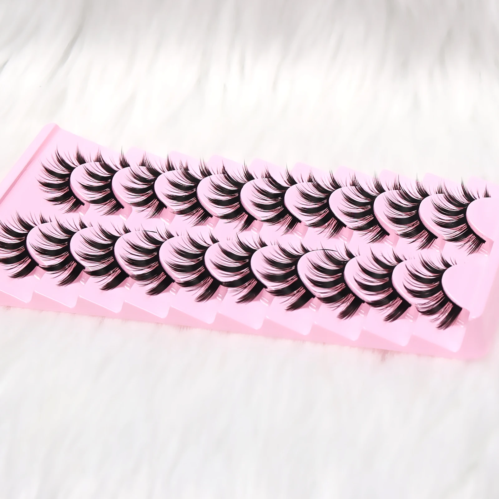 10 أزواج من رموش الرسوم المتحركة المزيفة، قابلة لإعادة الاستخدام وناعمة وخفيفة الوزن وسهلة الاستخدام للمبتدئين في المكياج اليومي/الحفلة/المواعدة