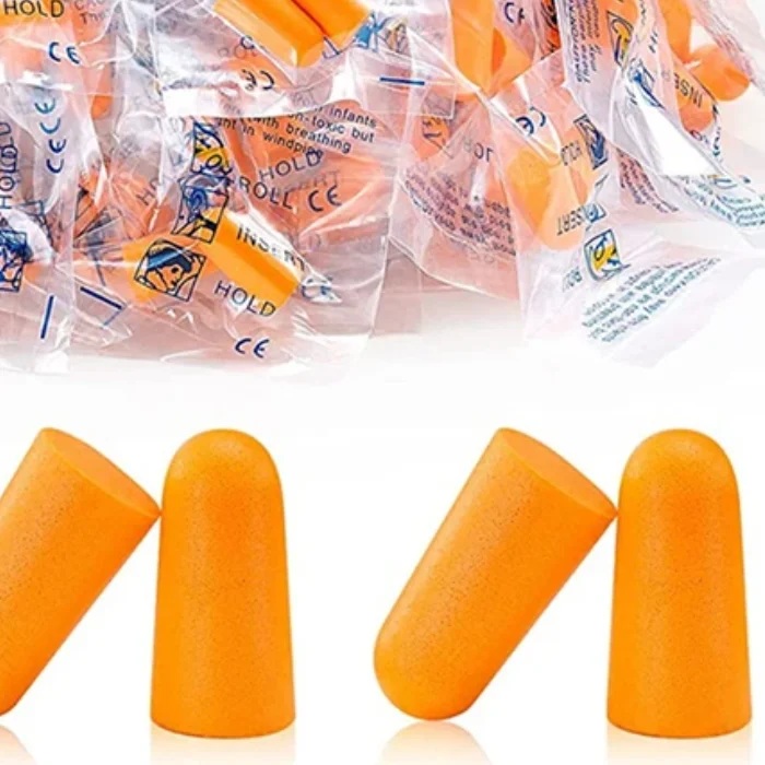20pcs Soft Orange Foam Ear Plugs Tapered Travel Sleep Noise Prevention Earplugs Noise Reduction Sound Insulation Ear Protection