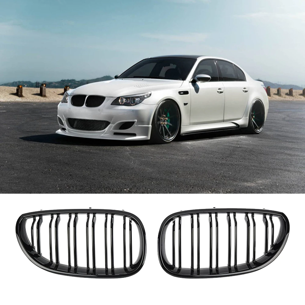 Car Grill For BMW E60 E61 5 Series 2003-2009 M5 525I 525Xi 528I 528Xi 530I 530Xi Front Kidney Sport Grilles Hood Racing Grill