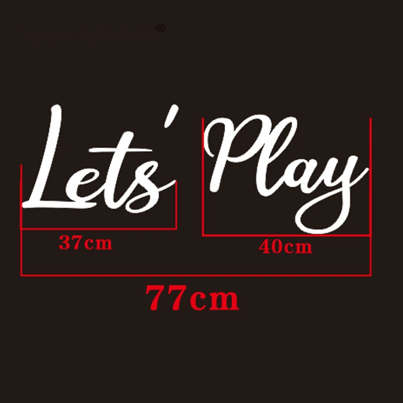 Let\'s PLAY Wall Sign - Children\'s Playroom Decor - Bedroom, Nursery Interior Wall Art Design