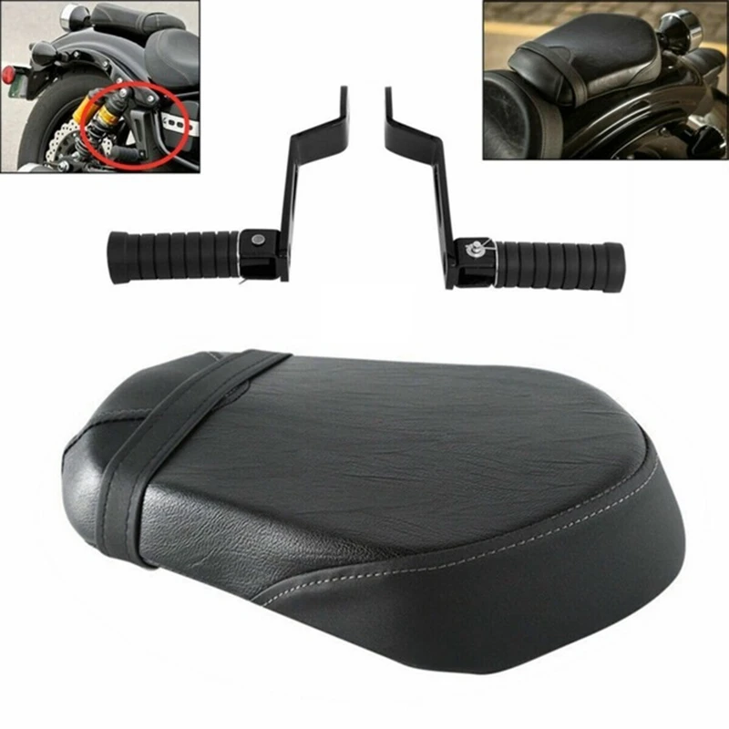 

Motorcycle Passenger Pillion Seat Pad With Rear Foot Pegs For Yamaha Bolt XVS950 R-Spec 2014-2017 Standard Detachable