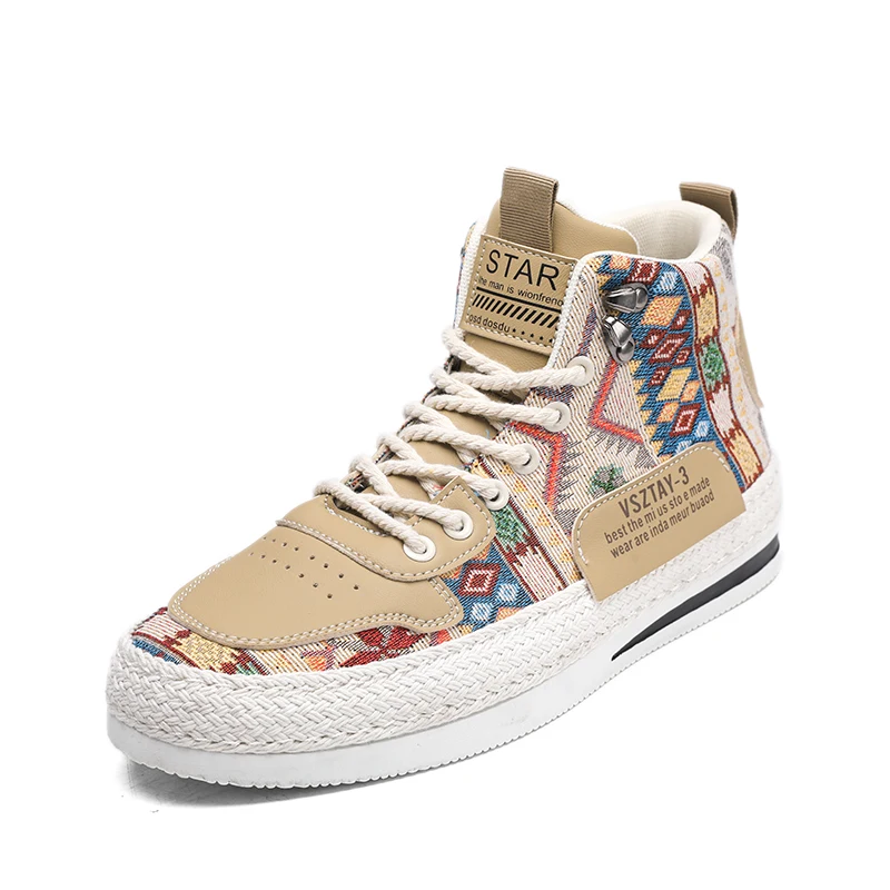 

Дизайнерские новые мужские повседневные кроссовки, парусиновые удобные высокие туфли на плоской подошве, прогулочная вулканизированная обувь, новинка весны и осени