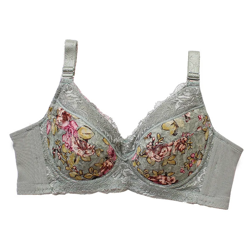 B C D E F 34 36 38 Floral Bras For Women Underwear Casual Push Up Bra Brassiere Femme Sutian Plus Size Bralette Women Sexy Bra 