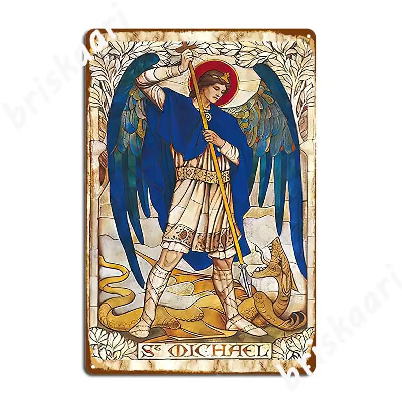 St Michael The Archangel Angel Saint Poster Metal Plaque Mural Painting Funny Pub Living Room Tin Sign Poster