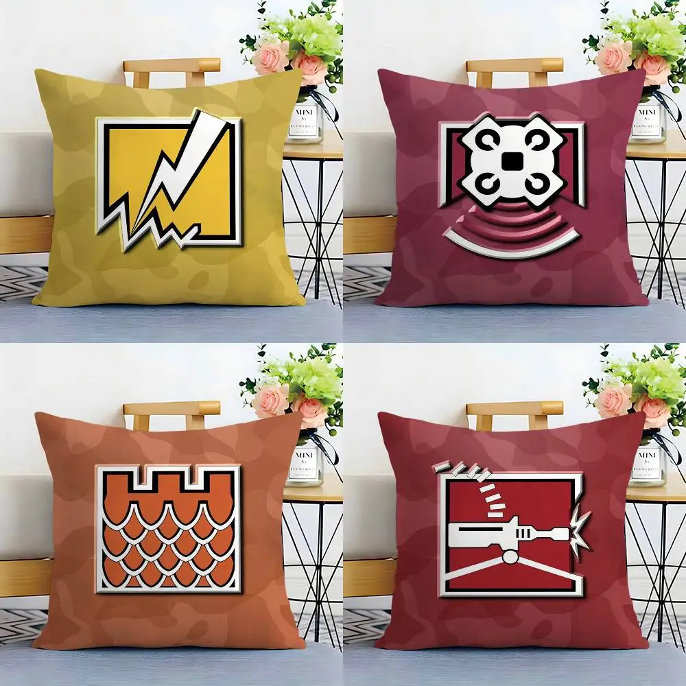 

Pillow Case Plush Fabric Soft Double Sided Print R-Rainbow Six S-Siege Sofa Cushion Cover Throw Pillow Covers