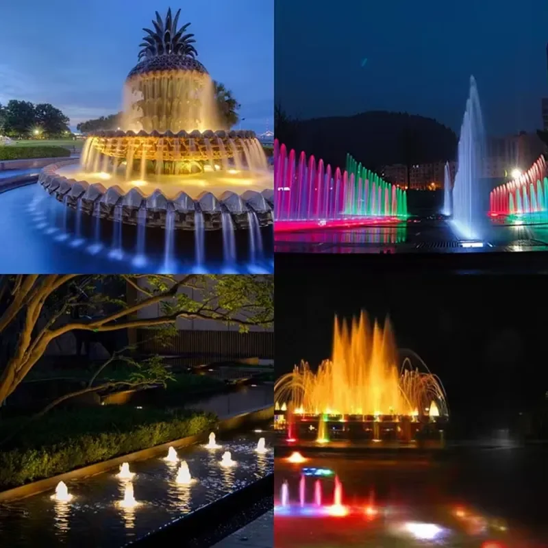 Modern 3-24W RGB IP68 Waterproof Stainless Steel LED Underwater Light for Pool Fountain and Garden Use
