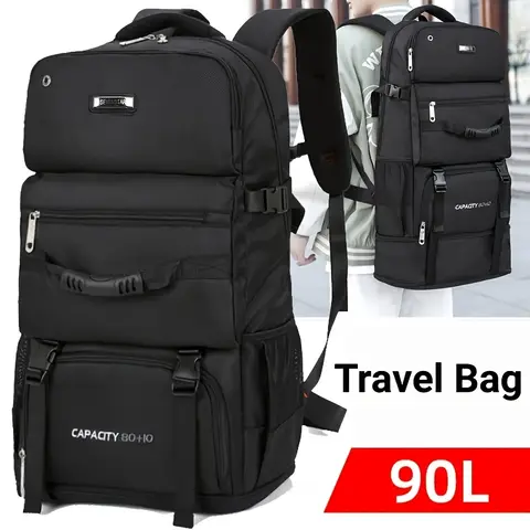 90l 80l saco de viagem grande capacidade escalada mochila das mulheres dos homens acampamento ao ar livre sacos de bagagem trekking mochila caminhadas pacote xa302 + a