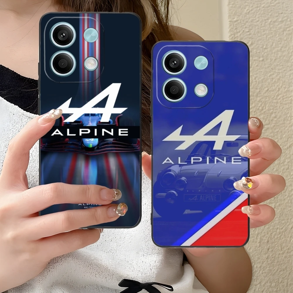 F1 A-Alpine Cool Mobile Cell Phone Case for Xiaomi Redmi 13 13C 12 12C 10 10C A1 A2 A3 Plus 5G Black Soft Phone Cover Shell