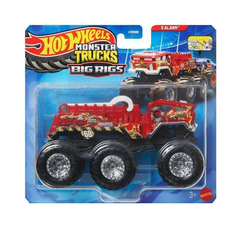 Original Hot Wheels 6-Wheel Car Monster Trucks Big Rigs Wreckstruction Motosaurus Transport Vehicle Model Toys Boys Gift view 3