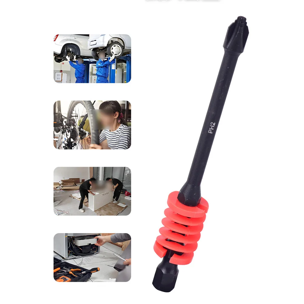 65-110mm Screwdriver Bits Strong Magnetic With Spring Shock Absorption, Non-Slip Grip For Electric Or Manual Use