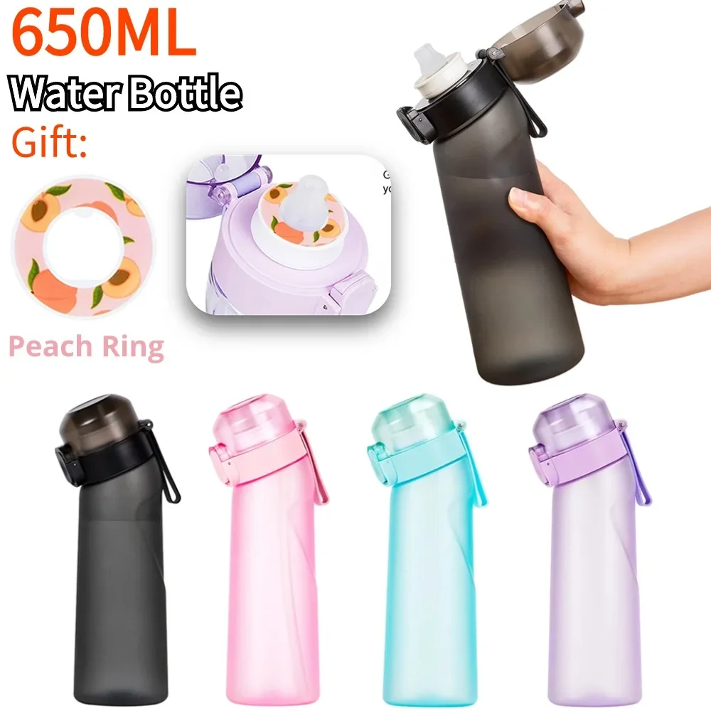 650ML Sports Water Bottle Leak Proof Sports Water Cup with Flavour Pod Gym Sport Bottle with Straw Fruit Fragrance Water Bottle