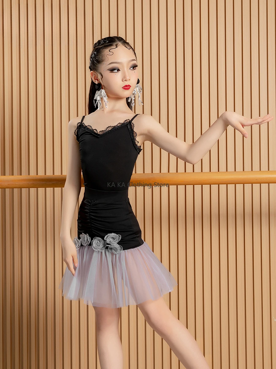 Cha Cha Tango Rumba Latin Dance Dress Girls Dance Costume Competition Ballroom Dance Dresses Girls Kids Latin Practice Clothes