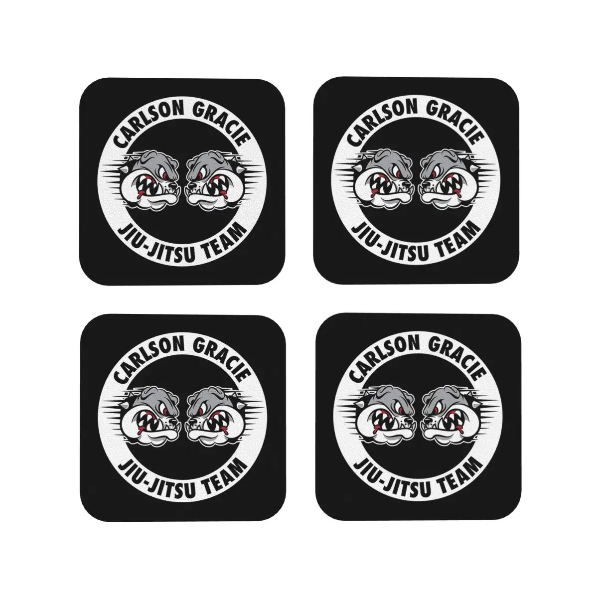 Carlson Gracie Jiu-Jitsu Team Coasters Kitchen Placemats Non-slip Insulation Cup Coffee Mats Decor Home Tableware Pads Set of 4