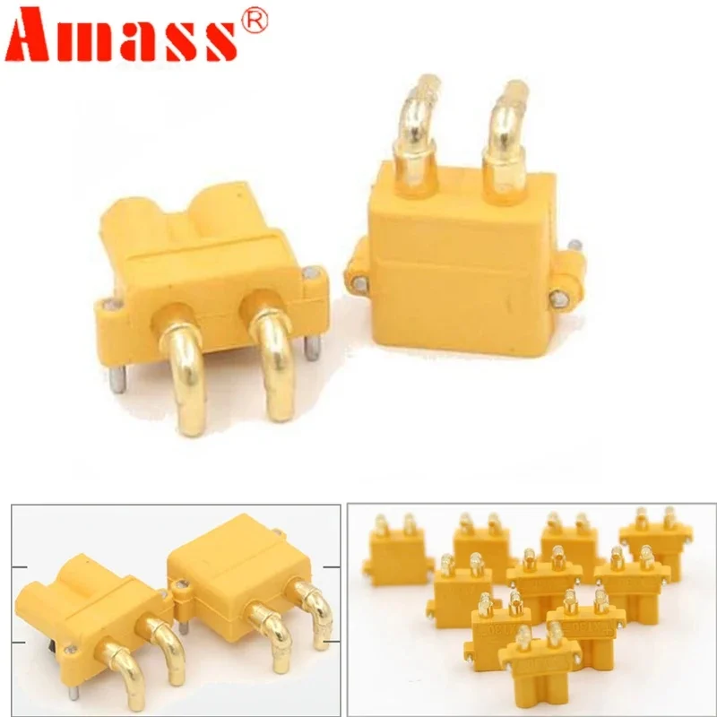 10 шт. разъемов Amass XT30PW для плат ESC/моторов, угловой штекер Banana Golden XT30, улучшенный, для радиоуправляемых моделей