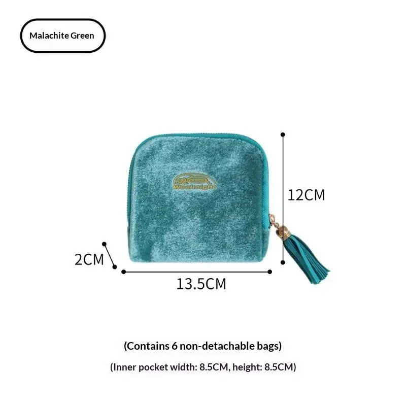 Luxuriöse Samt-Schmucktasche, tragbar, mehrschichtig, für Armbänder, Ohrringe, Halsketten, weich, anpassbar, Hochzeitsgeschenk, 1 Stück – Detail 6