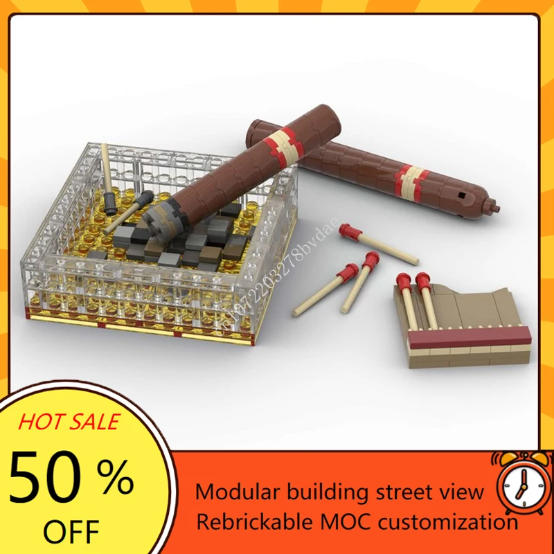 163PCS Customized MOC Cuban cigars Street View Model Building Blocks Technology Bricks DIY Assembly Toys Birthday Gifts