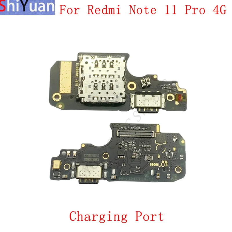 

USB-порт для зарядки, гибкий кабель для Redmi Note 11 Pro, разъем для зарядки 4G со считывателем SIM-карт, запасные части
