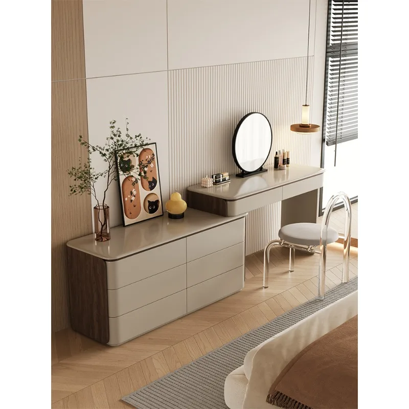 

Dresser, storage cabinet, chest, integrated bedroom, wabi-sandy wind, simple end of bed, retractable makeup table, solid wood