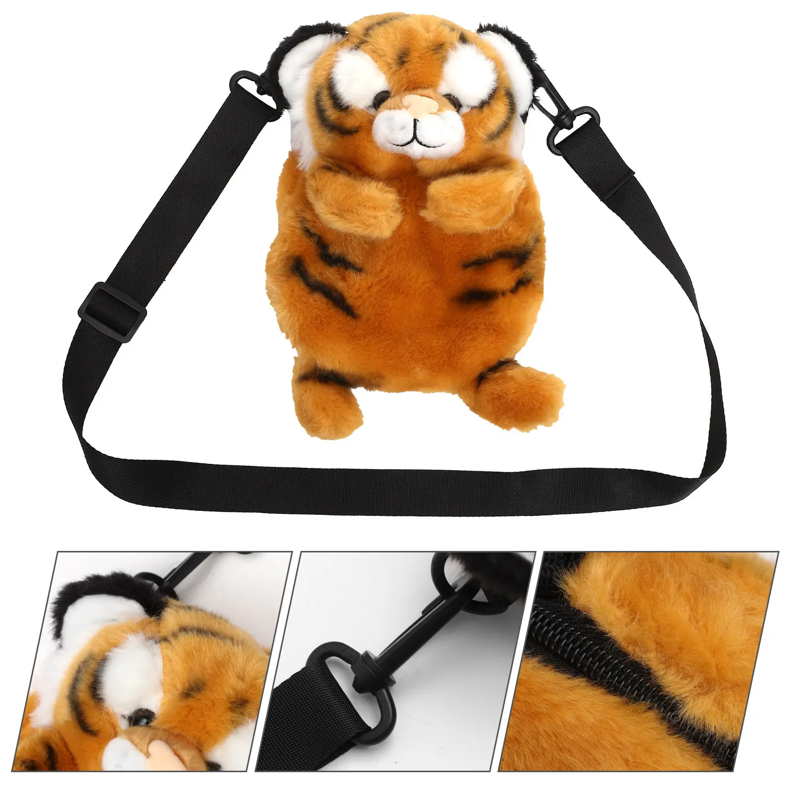 

Cartoon Tiger Shoulder Bag Soft Comfortable Adjustable Chain Strap Perfect for Travel Party Daily Use Cute Tiger Crossbody Bag