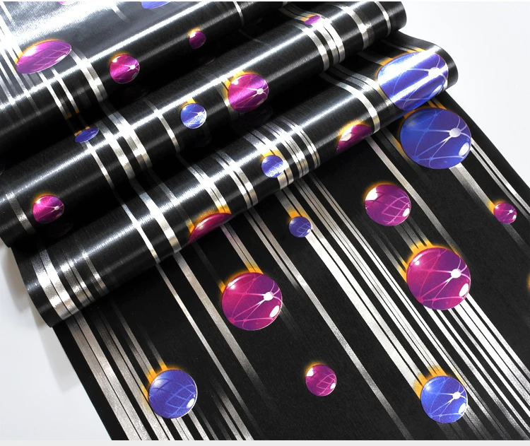 KTV Wallpaper Planet Karaoke Flash Wall Cloth 3D Reflective Bar Personalized Corridor Background Gold Foil Wallpaper