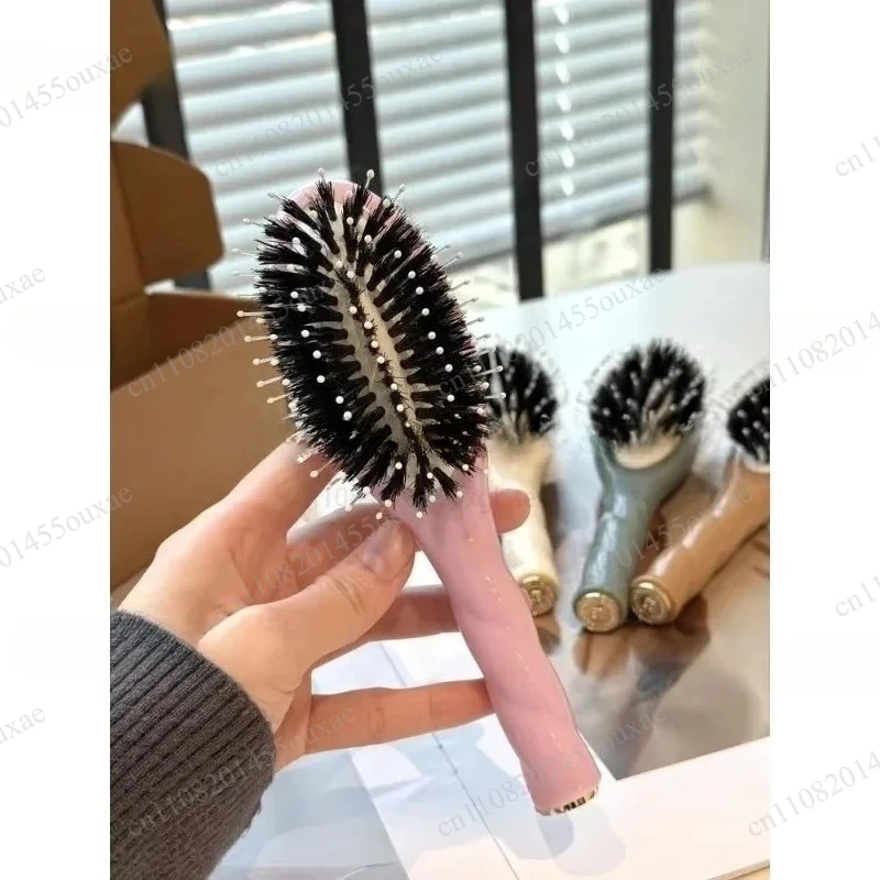 

Airbag Cushion Massage Comb Natural Pig Bristle Hair Care Detangler Comb for Sideburns Grooming