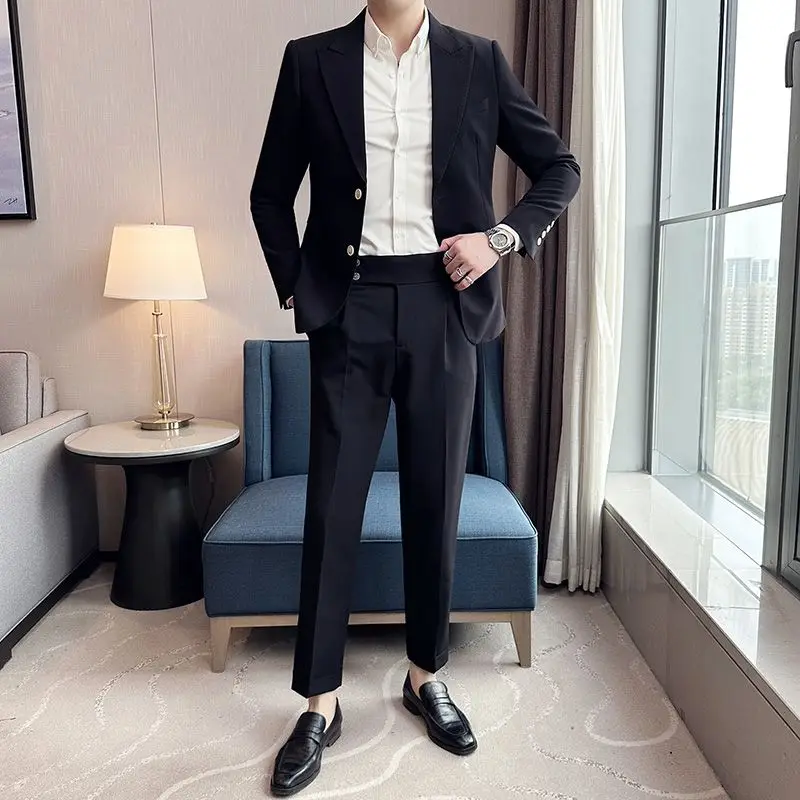 3-G33  High-end suit for men, business casual professional formal wear, groom wedit, slim and handsome match