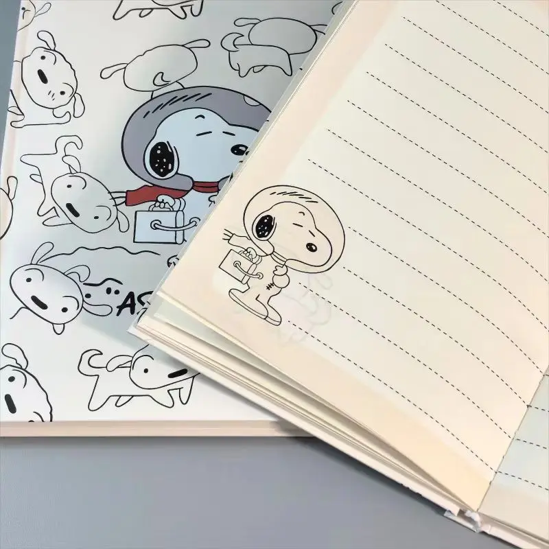 New Kawali Peanuts Snoopy Diary Hard Shell Notebook Horizontal Line Book Stationery Ins Student Cute Toys Birthday Gift For Kids