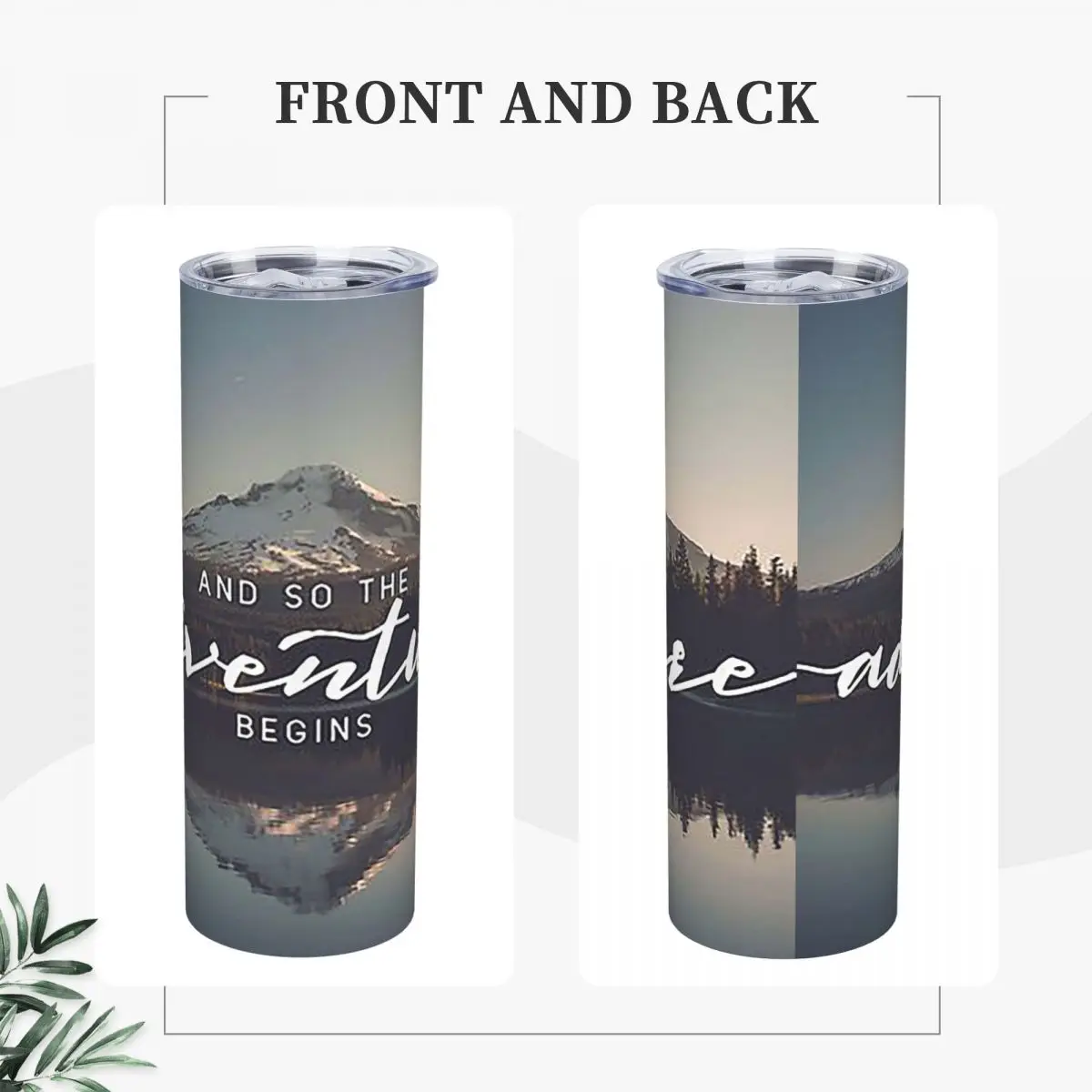 And So The Adventure Begins Stainless Steel Tumbler Vacuum Insulated Mug Thermal Cold Cup Straw With Lid 20oz