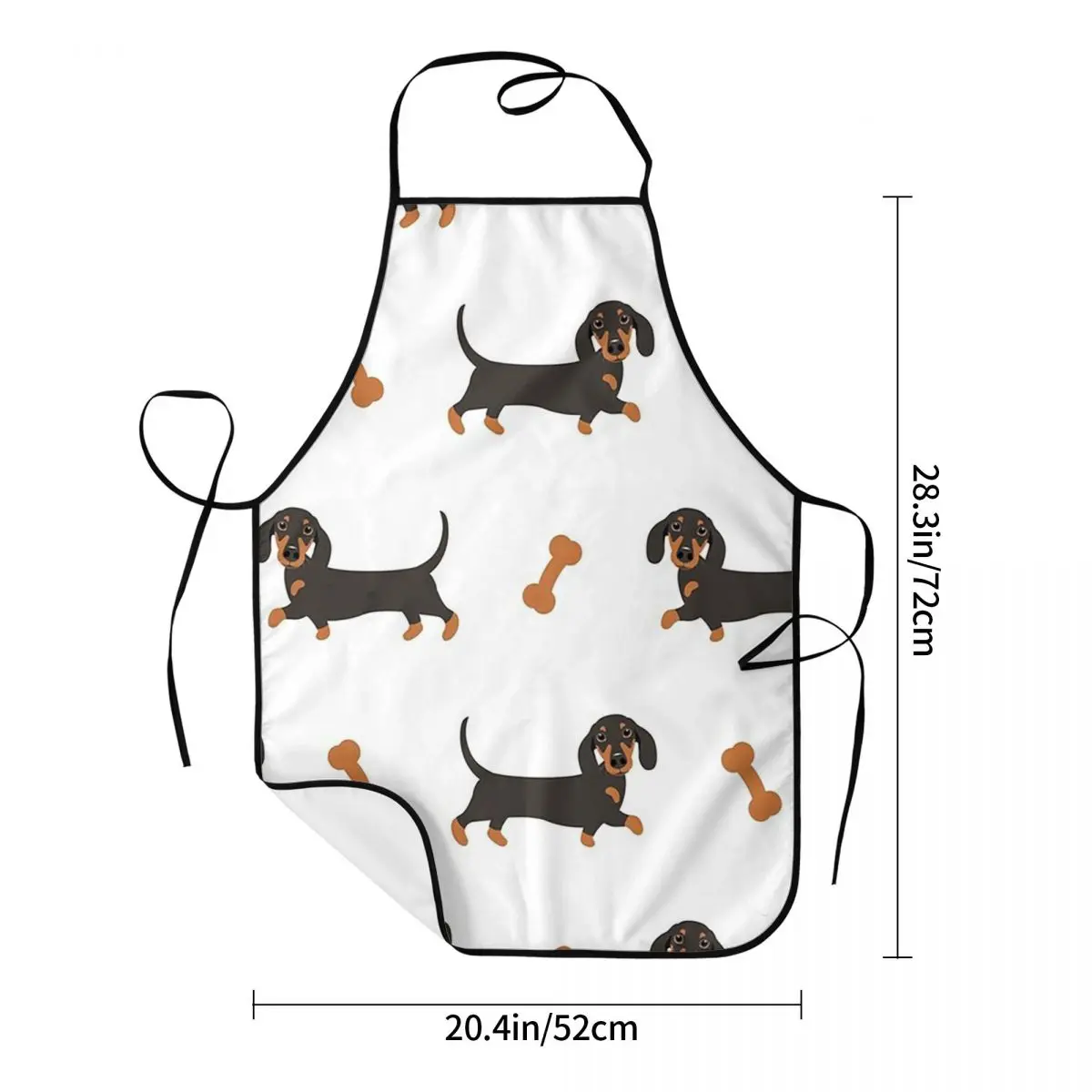 Black And Tan Dachshund Sausage Dog Apron Chef Cooking Cuisine Tablier Sleeveless Bib Kitchen Cleaning Pinafore for Women Men