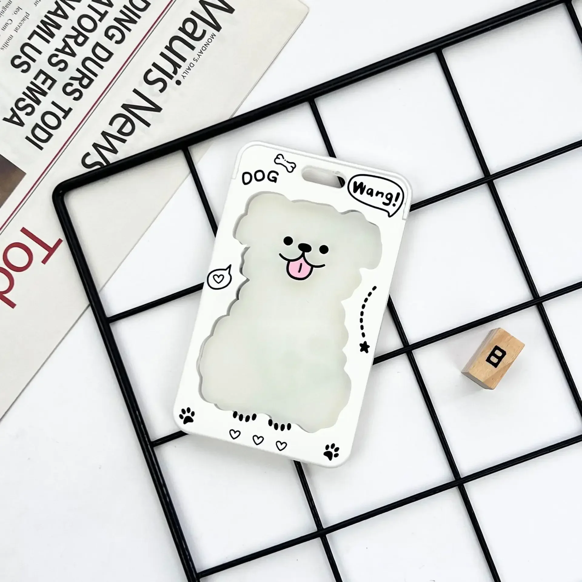 INS Cute Cartoon Beat Cat Puppy Id Card Holder Office Student Bus Subway Bank Card Protective Case Girl Kpop Photocard Holder