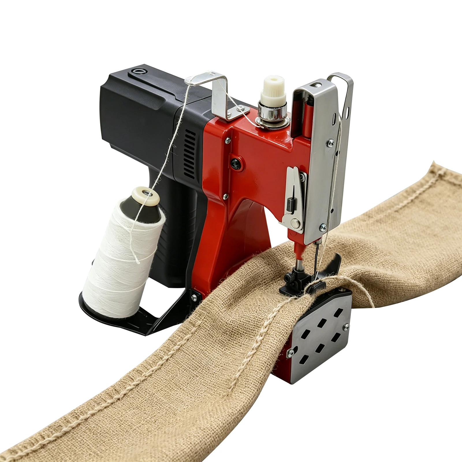 110V Handheld Portable Electric Sewing Machine 2600 Stitches/Min Cast Aluminum Bag Stitching Machine for Woven Sack Leather