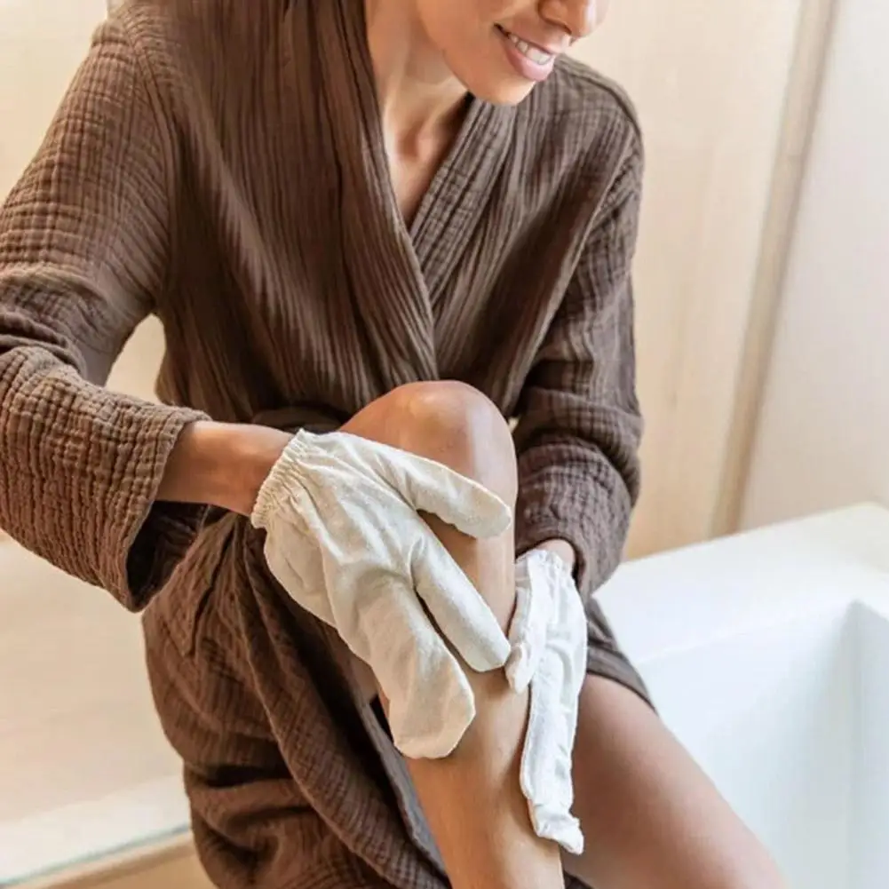 

Silk Silk Gloves Exfoliating Bath Massage Scrubbing Glove Exfoliator Mitt Bath Soft Silky G5B4