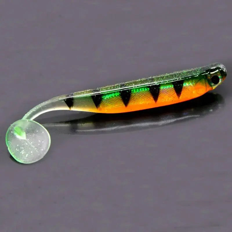 2 teile/los 7 cm/9 cm 2g/5g Wobbler Angeln Locken Regenbogen Shiner Köder T schwanz Bionic Weiche Silikon Künstliche Realistische Angelgerät