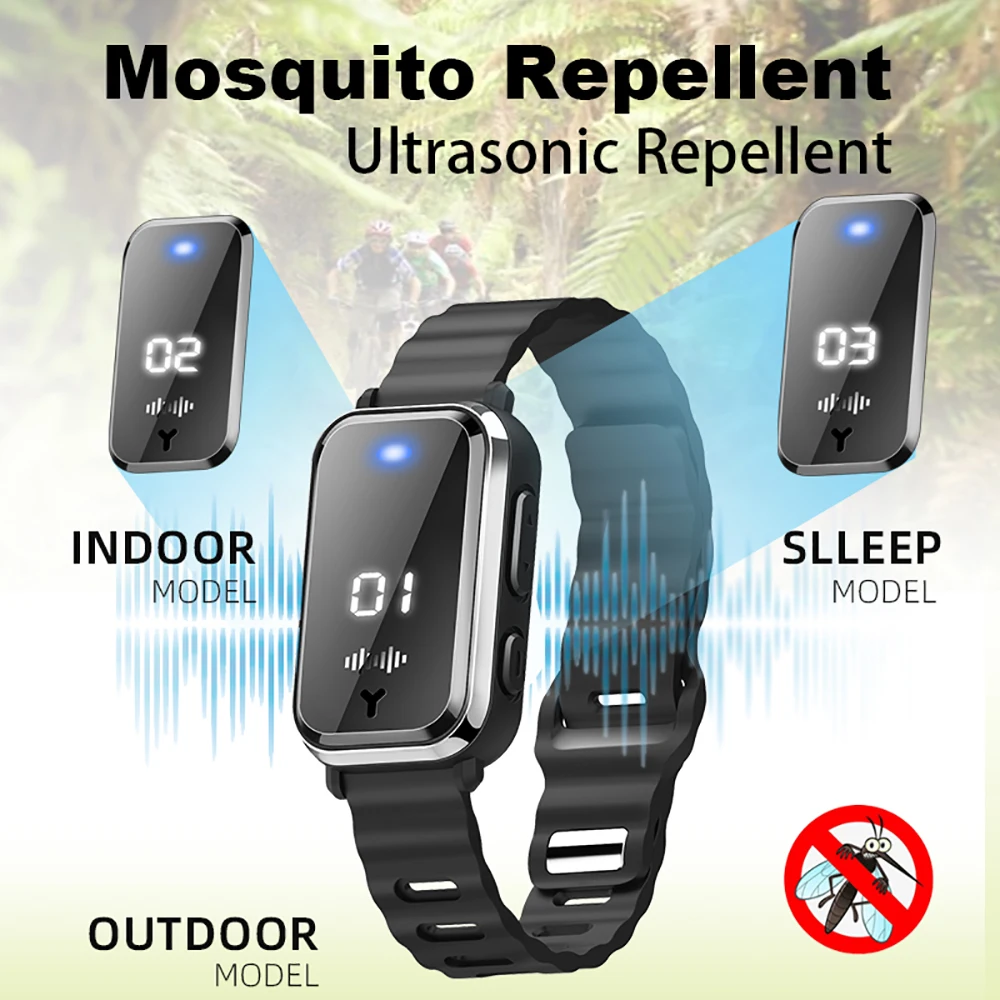 3 in1 Anti-static Silicone Bracelet M16-SE Winter Human Body Static Eliminator Mosquito repellent Wrist Watch for Men/Women gift