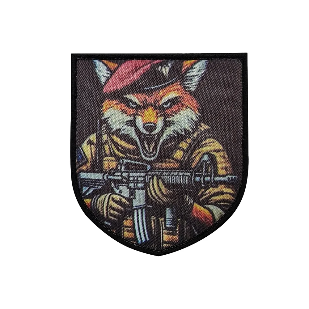 Soldier Fox Armband Morale Military  Patch Tactical Meme Hook Loop Fastener Embroidered Badge for Jeans Molle Backpack