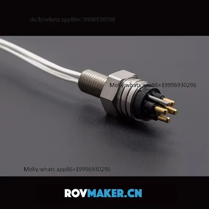 Rovmaker MCBH 4M MCIL 4F Underwater Electrical Bulkhead Connector of Male Plug and Inline Connectors Female Socket 4 Pin