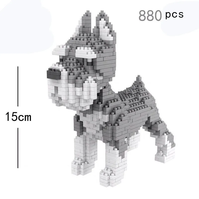 Pet Dog Building Blocks Teddy Hughes Corgi Snowy Shepherd Husky Dog Model Mini Collie Dog Style Bricks