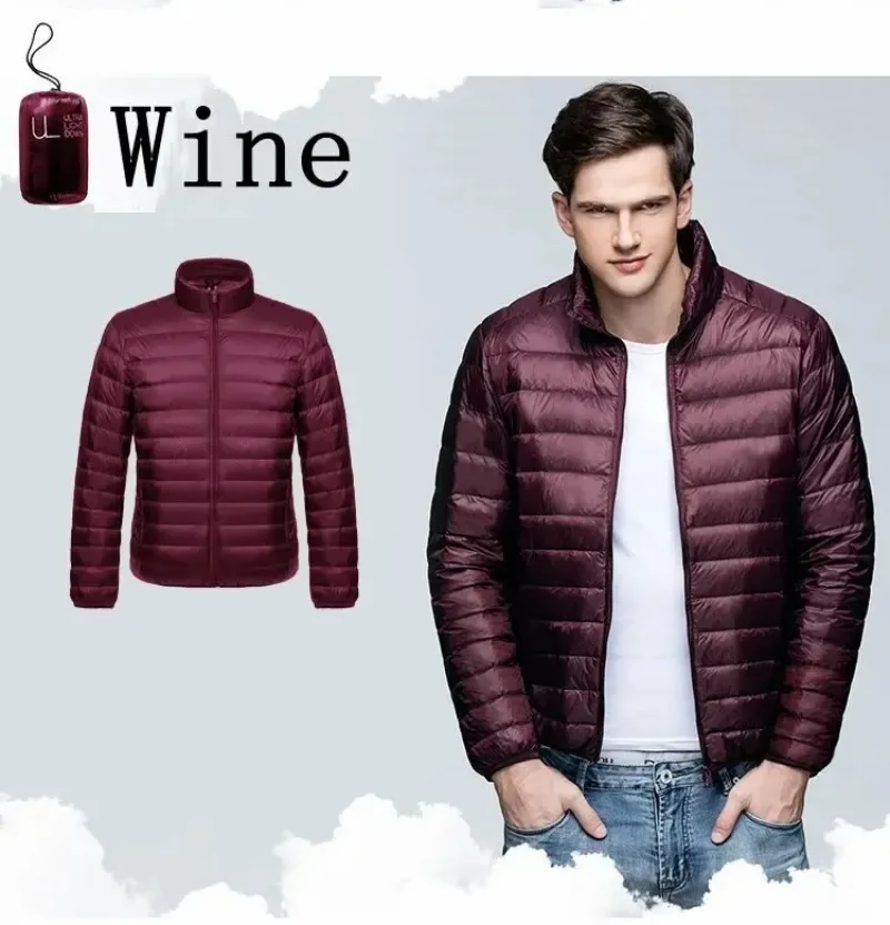 2024 Men\'s Lightweight Water-Resistant Packable Puffer Jacket 2021 Autumn Winter New Male Casual  STANDARD Coat