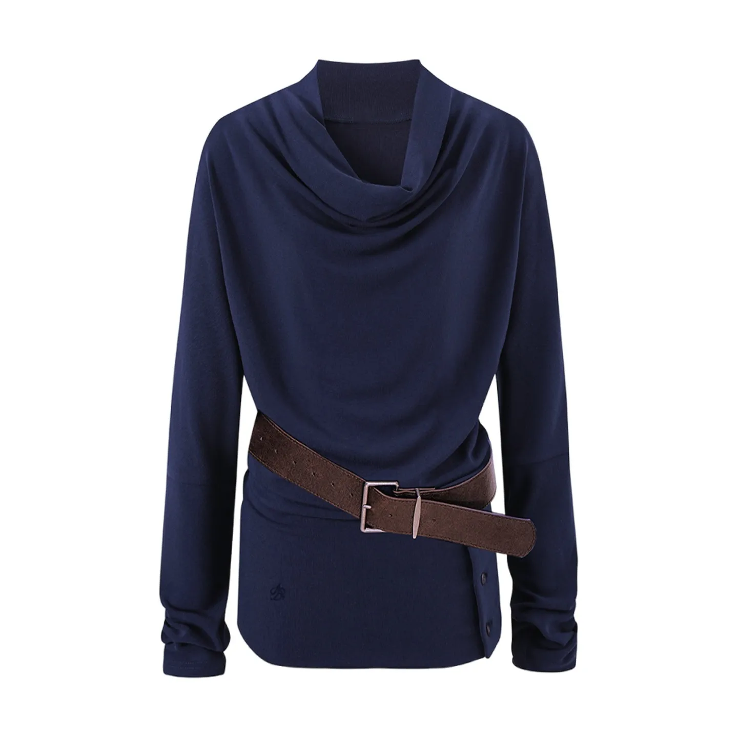 Kleider Langarm Damenkleid Brautjungfer Frühling Abstrakte Baumwolle Stehkragen Smockwerk Ausgestelltes A-Linie Altersreduzierend Künstlerisch Würzig