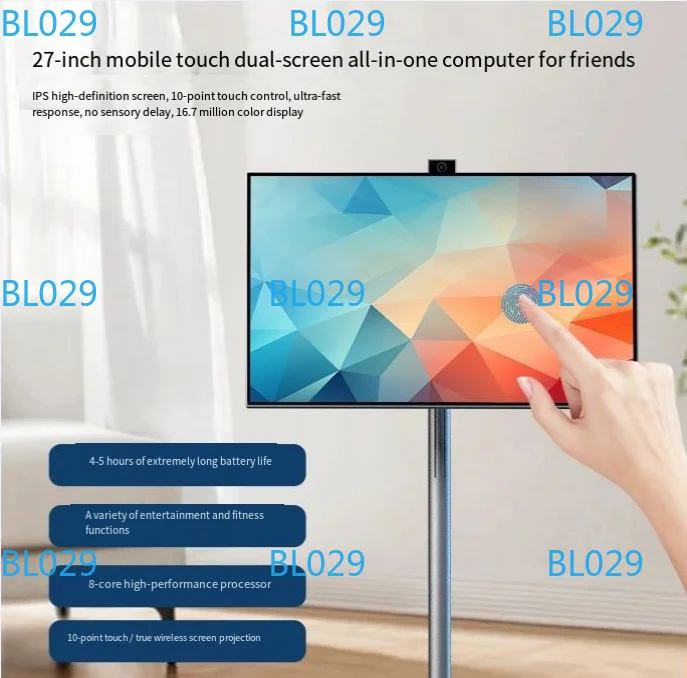 

27 32 Inch Grey 6Gb+128Gb Tablet Tablet Wheel Mobile Charging LCD Display Built-in Speaker Mobile Smart TV