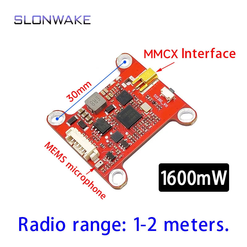 SLONWAKE FPV 1.6W High Power adjustable transmitter module 5.8G 1600mw simulates VTX for fixed-wing UAV