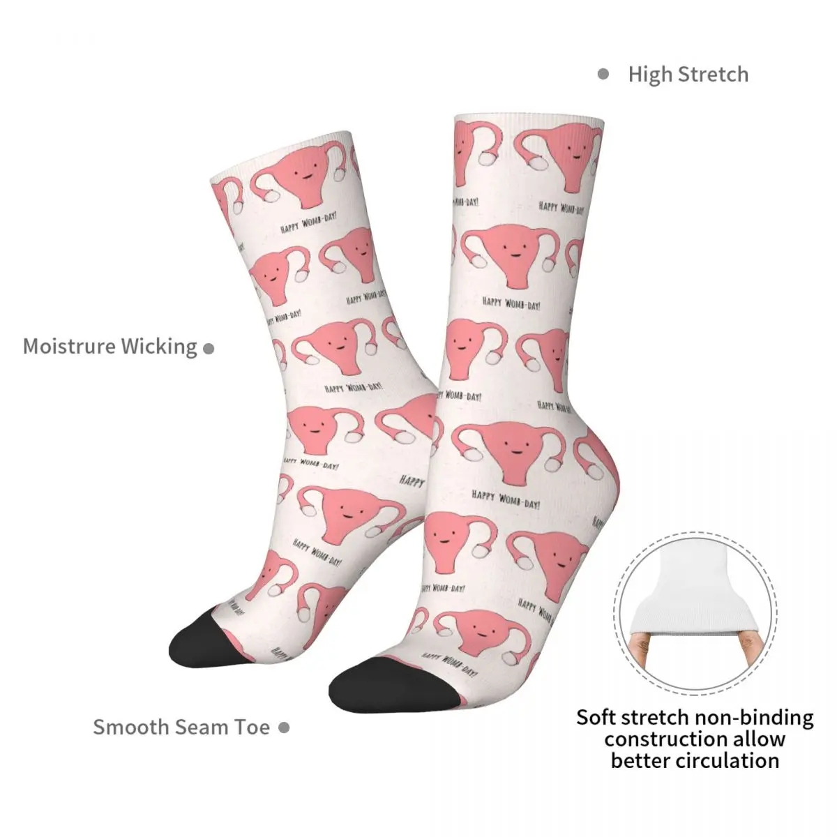 Calcetines largos de la serie Uterus para hombre y mujer, medias Súper suaves Harajuku, accesorios para todas las estaciones, regalos